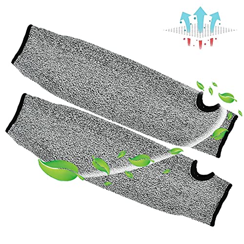 Jwthee 1 paire de manchons anti-coupures, manchons de protection, bras de sécurité, protection Hppe, anti-coupure, anti-abrasion, gants de travail à manches longues pour le jardinage, la (L=45cm) – vue 5