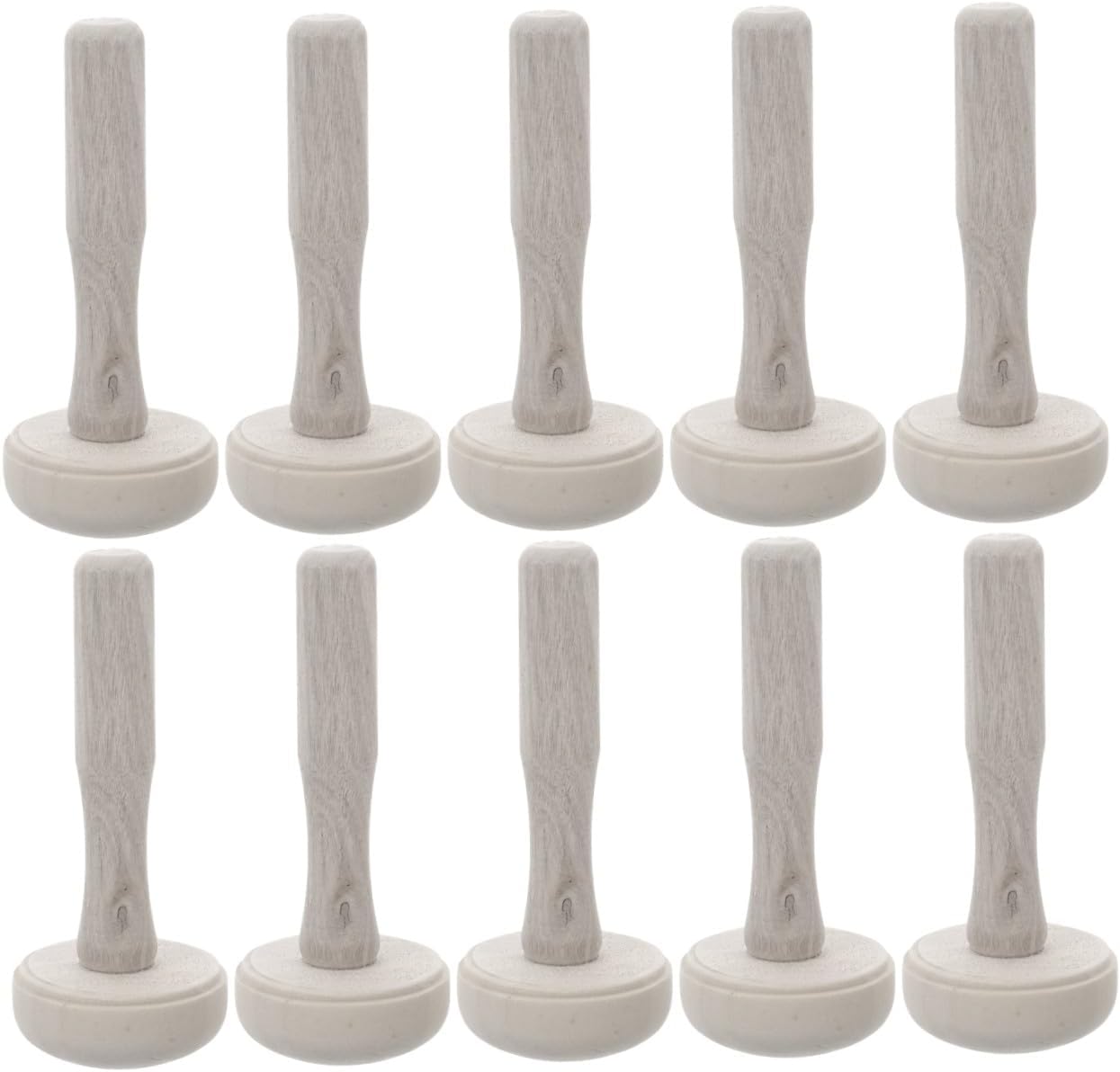 Uonlytech 10pcs Mushroom Rubbing Roller Wood Printmaking Tools for Painting and Crafting