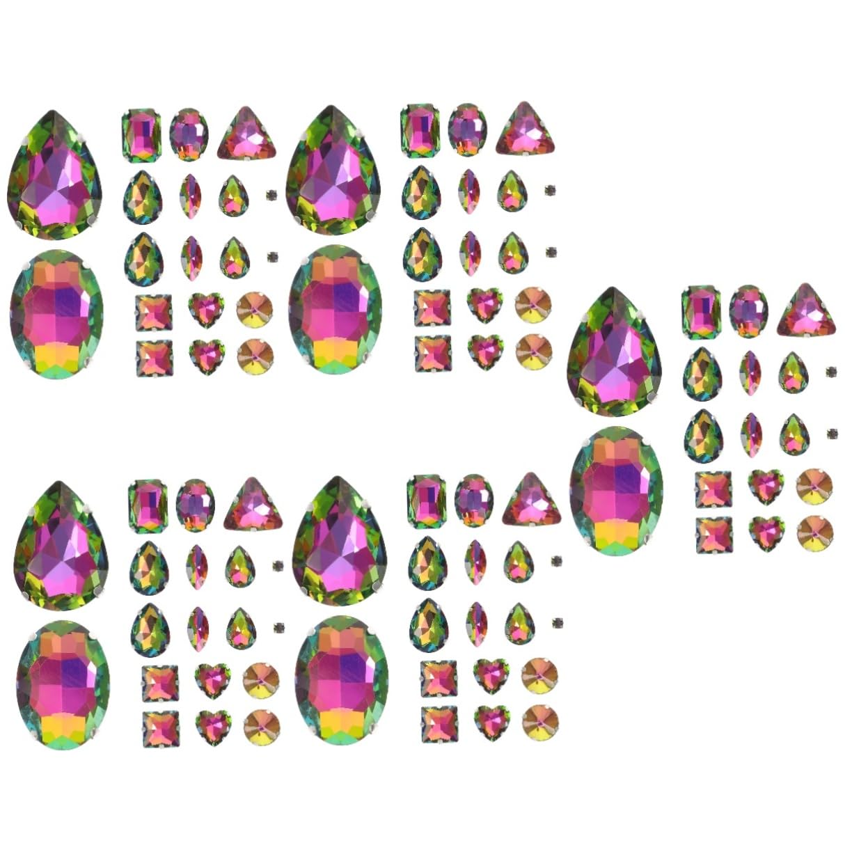 Angoily 5 Series Decoración De Perforación De Garras Pedrería De Uñas Rhinestones for Nails Coser Pedrería Materiales Garra De De Imitación Ropa Diy Pedrería Vidrio 50 Piezas X 5