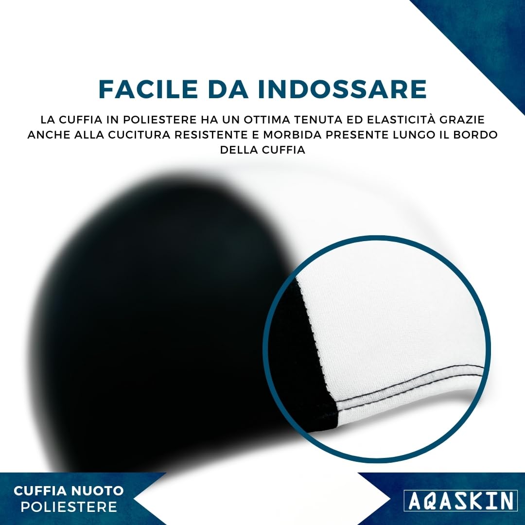 Cuffie Nuoto Professionali in POLIESTERE - SCONTI QUANTITÁ - Cuffia Piscina Poliestere Unisex, Cuffie Acquagym per Adulti e Ragazzi.