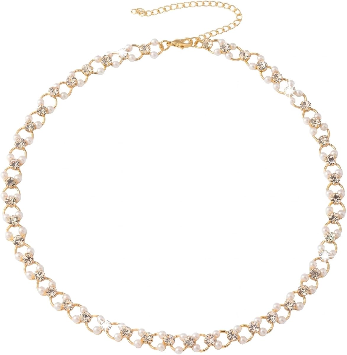 Pearl Choker Necklaces for Women - Dainty Gold Pearl Necklace 14k Gold Plated Choker Necklace Simple Trendy Charm Jewelry for Women