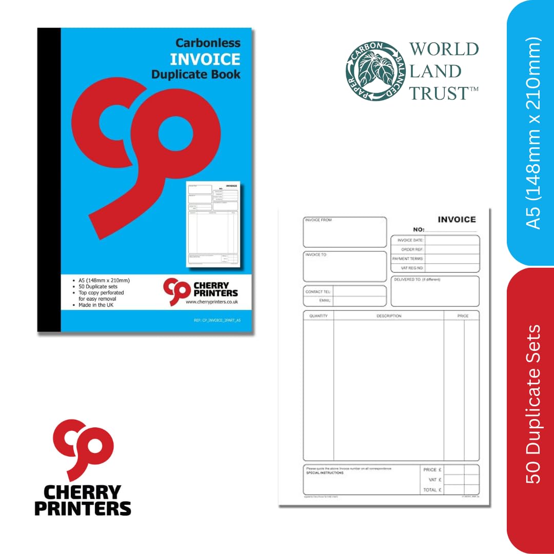 Cherry Carbonless NCR Invoice Book, **2 Pack** - Image 4