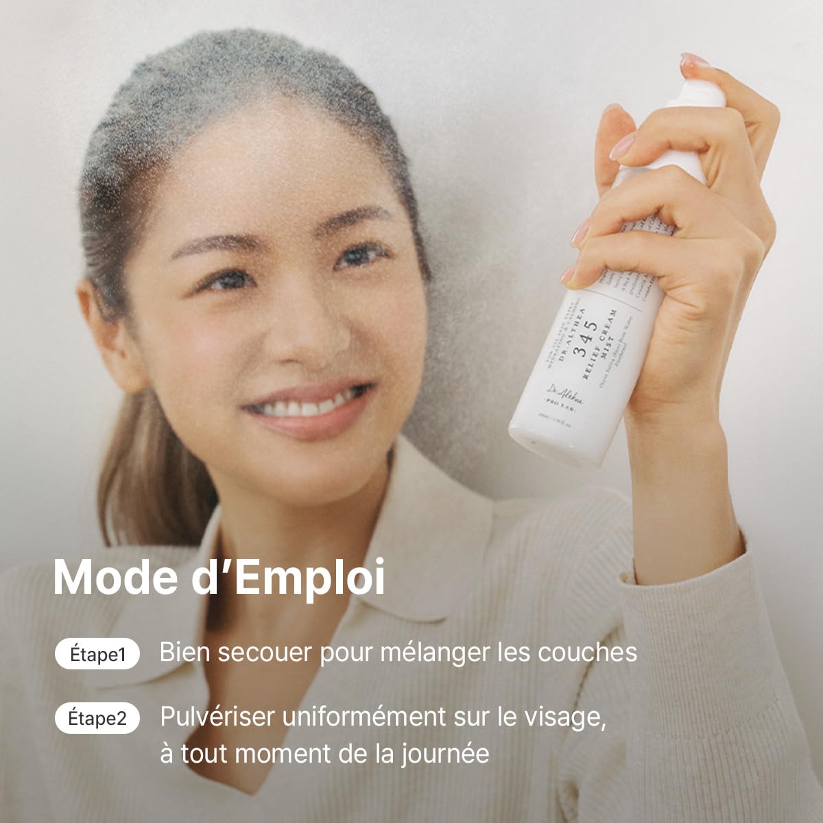 Dr.Althea 345 Relief Cream Mist | Brume Visage Hydratante à l’Extrait de Riz | Soin Apaisant pour Peaux Sensibles | Cosmétique Coréenne Vegan, 100ml
