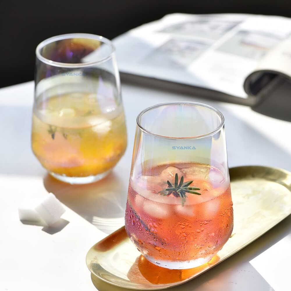 Premium Juice and Water Glasses Set of 6 - 350ML, Transparent, Water or Juice Glass Set for Dining Table
