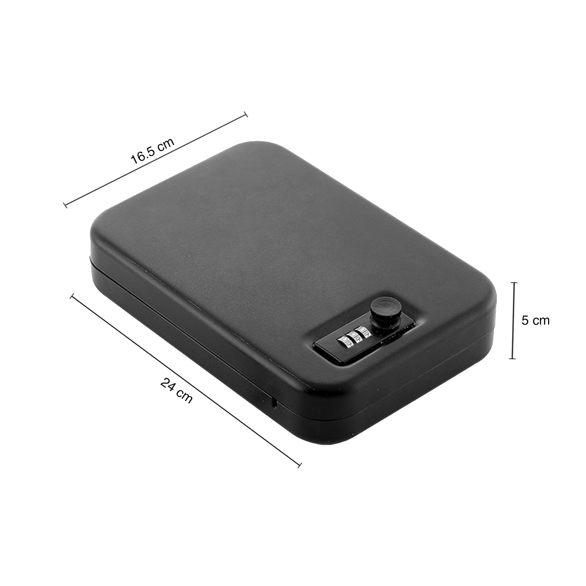 oddpod™ Metal Safe Lock Box with Code Combination Password Security Lock/Anti-Theft Mini Travel Safe Box with Removable Chain for Travel, Home, Office, Vehicle – 240SM (Black) 1