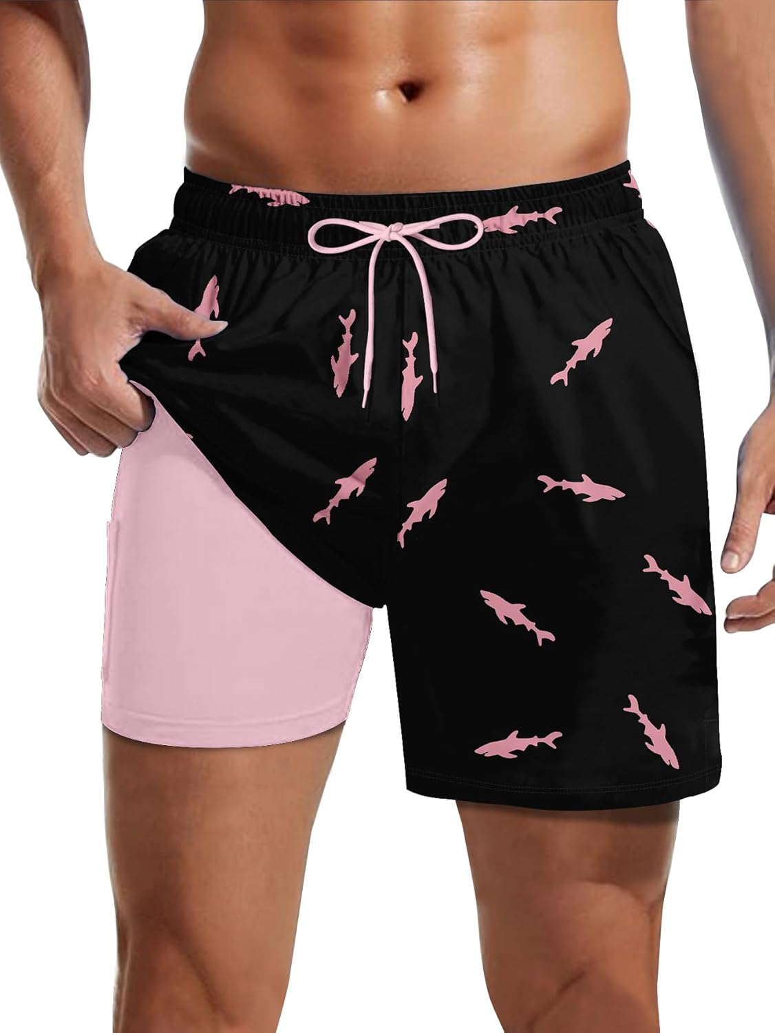 Keevoom Mens Swim Trunks Stretch Compression Liner Swimming Shorts Swimwear Quick Dry Swimsuit Bathing Suits Board Shorts