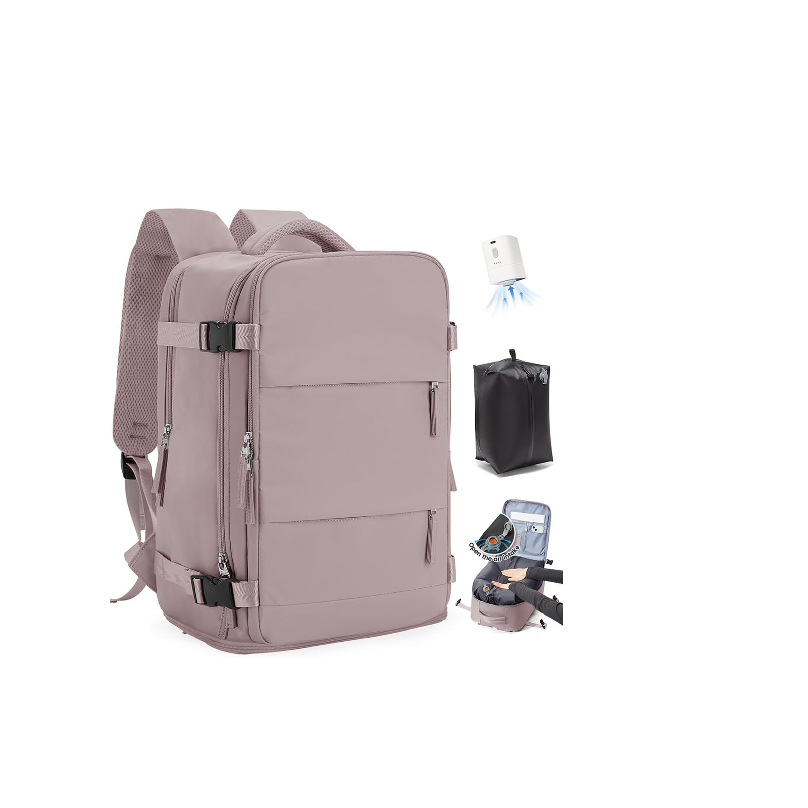 SZLX Zaino Ryanair 40x30x20 Sottovuoto con Pompa Zaino Ryanair 40x20x25 Donna Zaino da Viaggio Wizzair Bagaglio a Mano Uomo per Laptop da 14 Pollici Borse da Cabina 45x36x20 Easyjet con Porta Scarpe