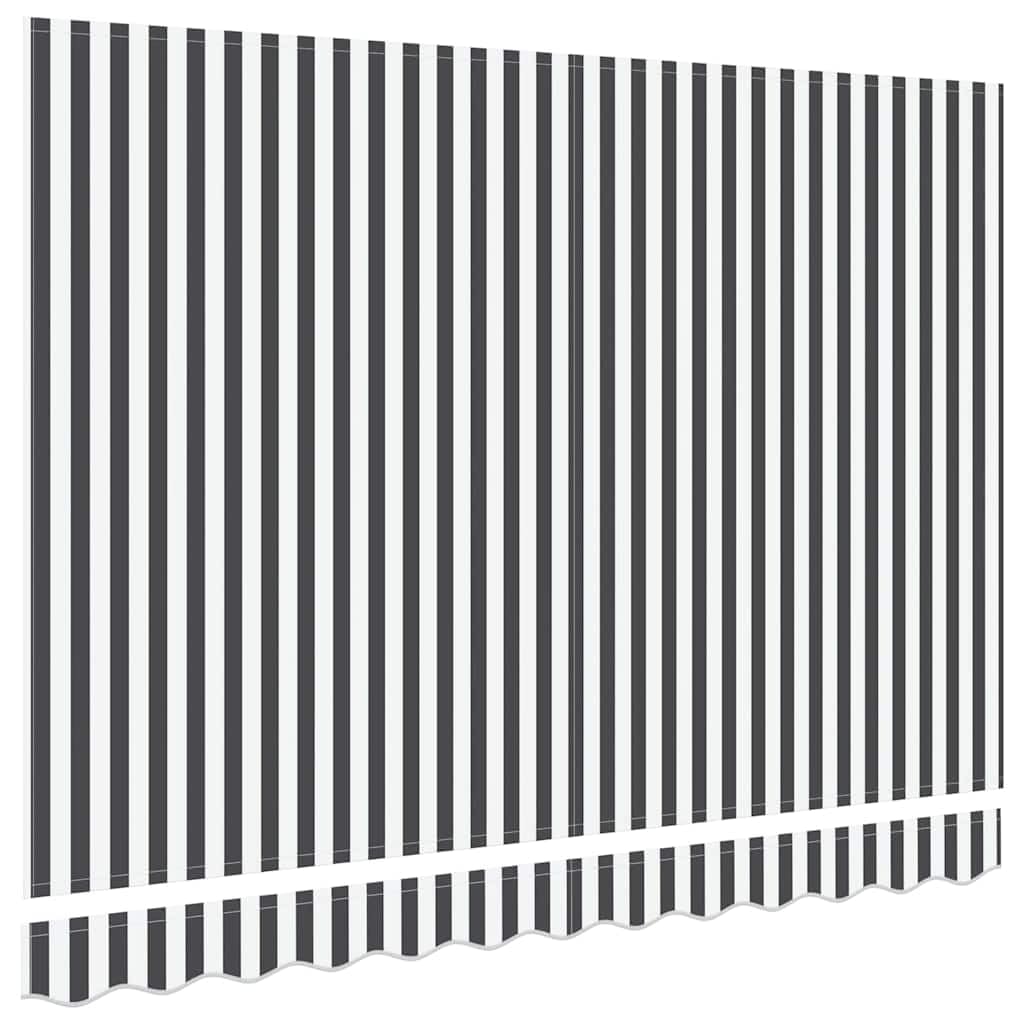 Toile de Rechange pour Store banne extérieur en Polyester Anthracite et Blanc 2,5 x 2 m avec Lambrequin pour terrasse Jardin Balcon, Protection ombrage Pluie et Vent Durable