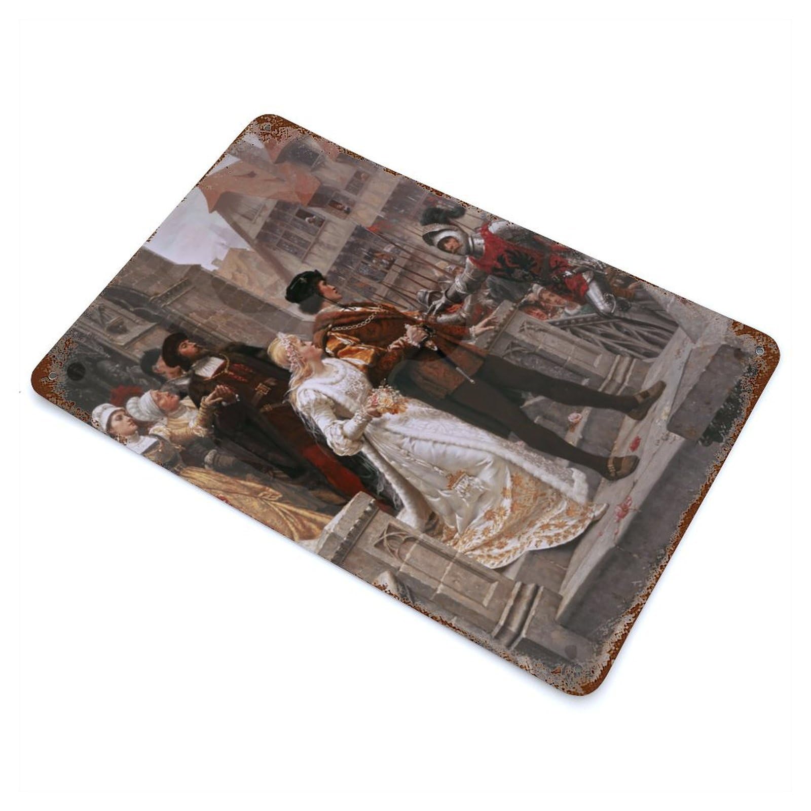 Garage Style Call to Arms by Edmund Leighton Rustic Tin Plaque 11.8"x7.9", Classic Wall Plaque for Bar And Workshop