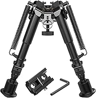 Vista 1 de MidTen Bípode para rifle de 6 a 9 pulgadas Bípode Picatinny para caza, patas ajustables plegables resistentes con adaptador Picatinny