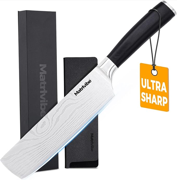 Nakiri Knife - 7” Razor Sharp Vegetable Cleaver, High Carbon