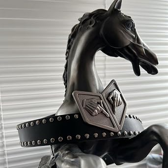 MYAYD Handmade Alloy Belt Buckle PU leather Belt Cosplay Costume Accessory for Caesar Zeppeli Cosplay