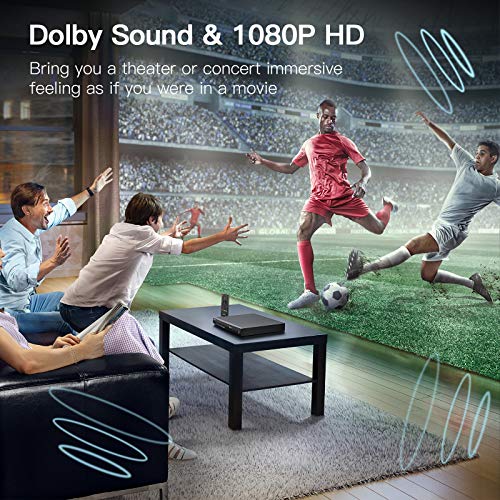 Mini Blu-Ray DVD Player for TV Home 1080P HD Disc Players Support All DVD and Region A/1 Blue Ray Theater DVD Player with HMDI/AV/Coaxial Output USB Input Include HDMI AV Coaxial Cable Remote - Thumbnail 2