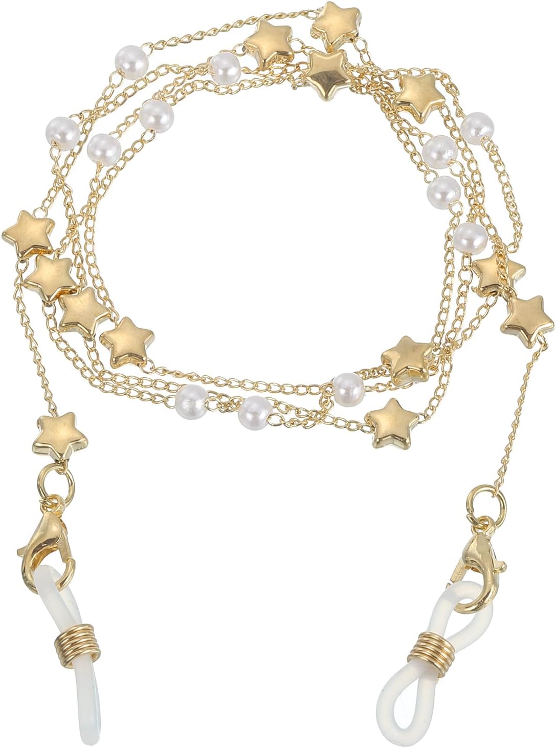 uxcell Beads Eyeglass Chain, Pearl...