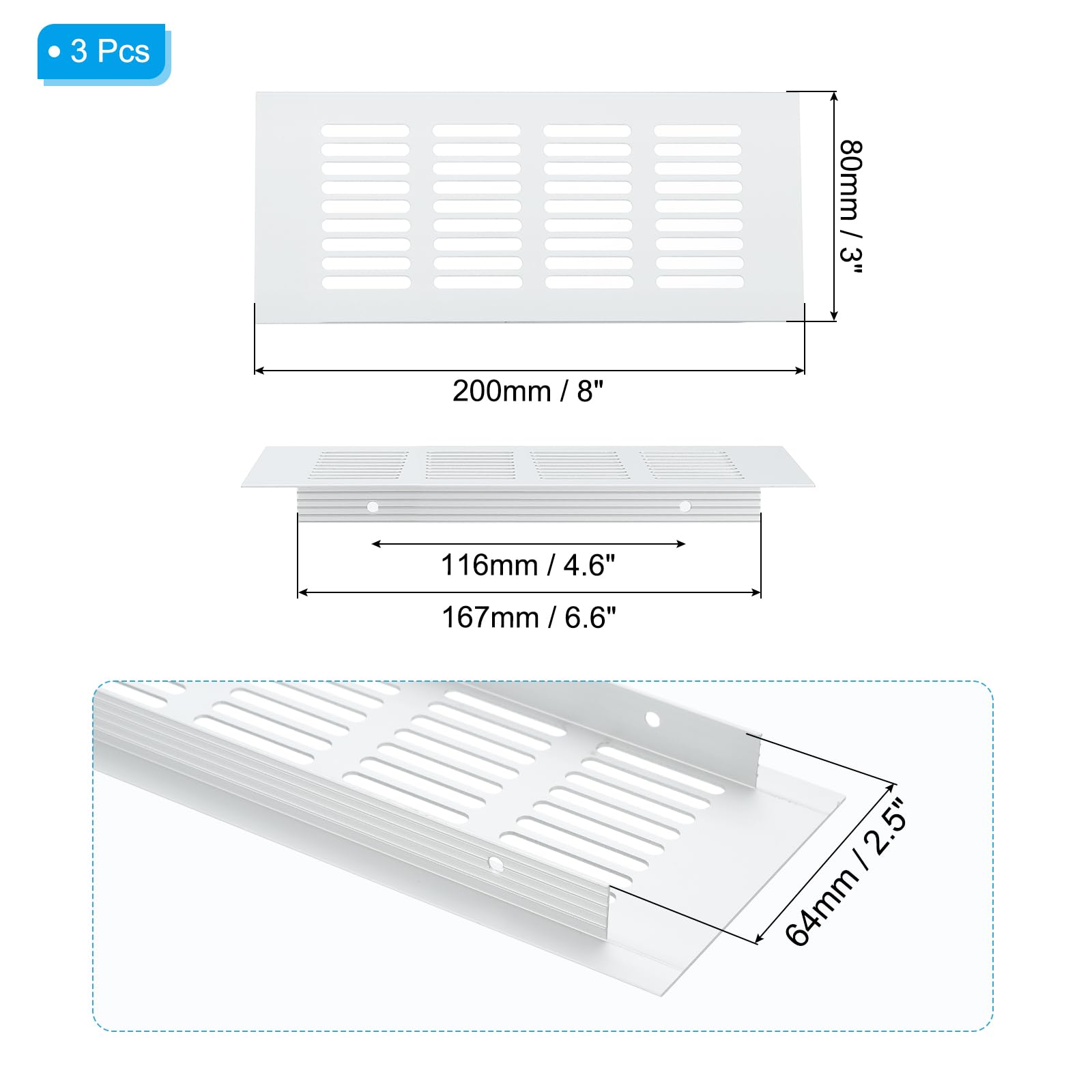 PATIKIL 8 x 3 Inch Door Air Vent Cover - Image 2
