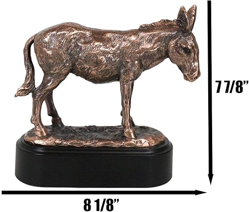 Miniatura 2 de Ebros Gift Fantástico Ass Donkey Mule - Figura de resina de bronce galvanizado con base de pedestal negra, granja, rústico, burros, caballos