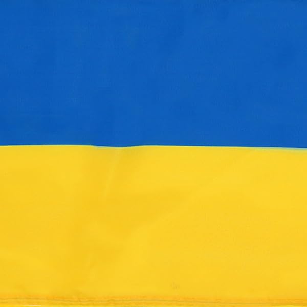 AZ FLAG AZ FLAG - Ukraine Flag - 18'' x 12'' - 100% Polyester Ukrainian Small Banner with Two Cords - Fade Resistant - Vivid Colors - 18x12 in - 45x30 Cm in use