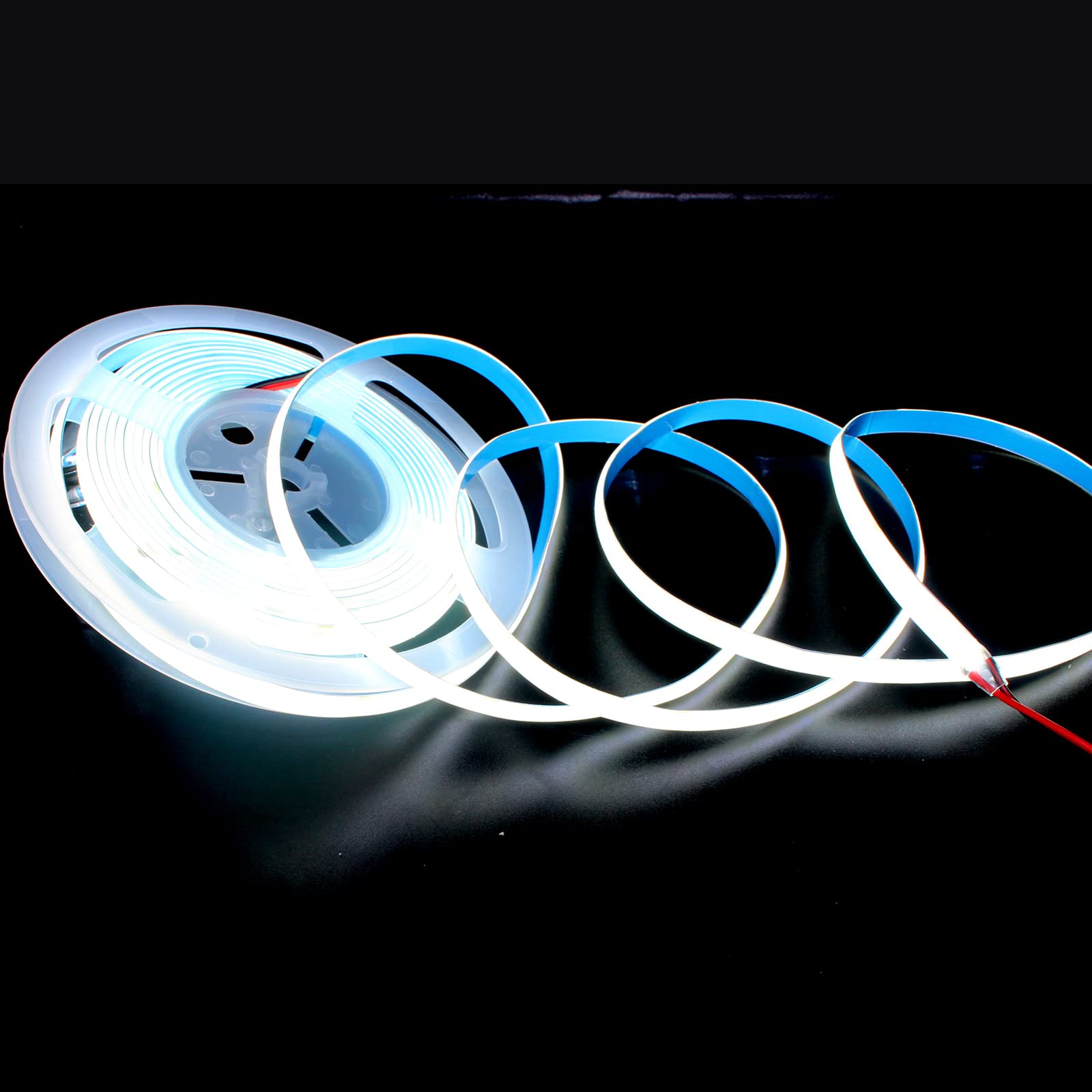 Boarda Cw-6000K Waterproof Cob Led Strip,24V 480 Leds/M Ip65 Flexible Cob Led Lights, 5M Cri90+ Without Dot 3000K/4000K/6000K Led Tape Light For Home, Bedroom, Kitchen,Diy Project (No-Waterproof, )