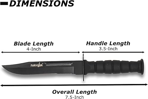 Miniatura 7 de Survivor HK-1023DP Cuchillo de hoja fija de 7.5 pulgadas en total, negro