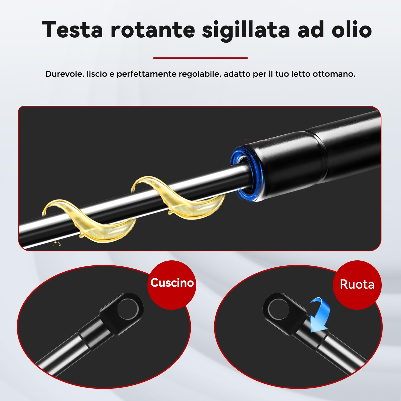 Vepagoo 2 Molle A Gas Da 600 Mm 300N/30 Kg Con Teste A Occhiello M6 Per Porte E Portelli
