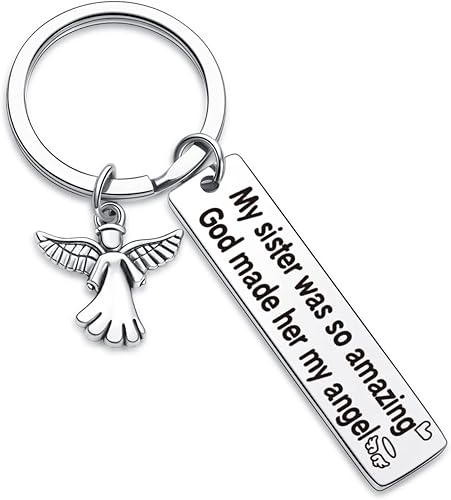 7RVZM Llavero de condolencia para hermana, llavero de duelo en memoria de hermana, regalo para hermana, joyería de condolencias