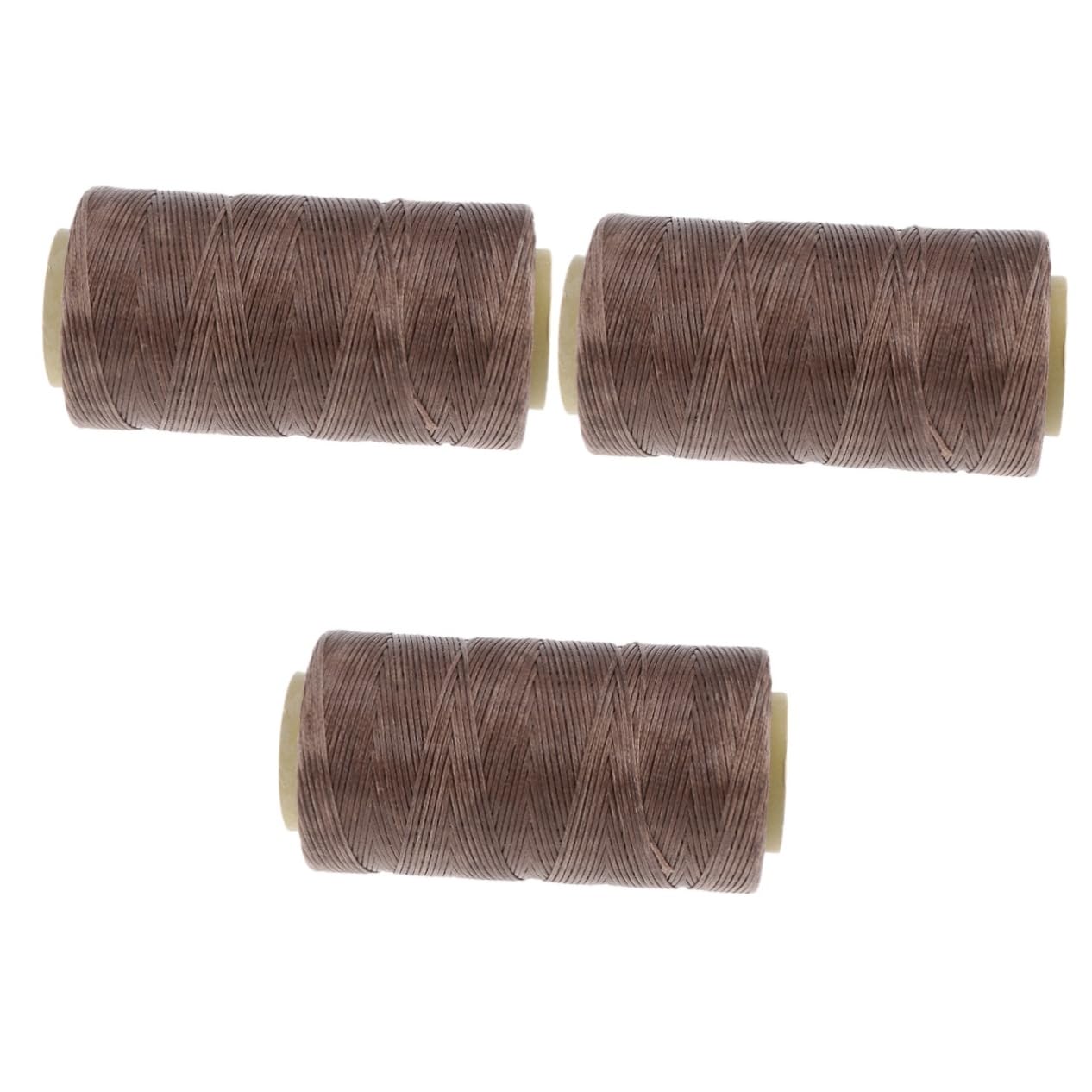 SHINEOFI 3pezzi Filo Cucire Cuoio Cerato Filo Per Cucire Pelli e Progetti Diy Linea Piatta Cerata No Marrone Resistente e Versatile Per Artigianato Pelle Riparazioni e Legatoria