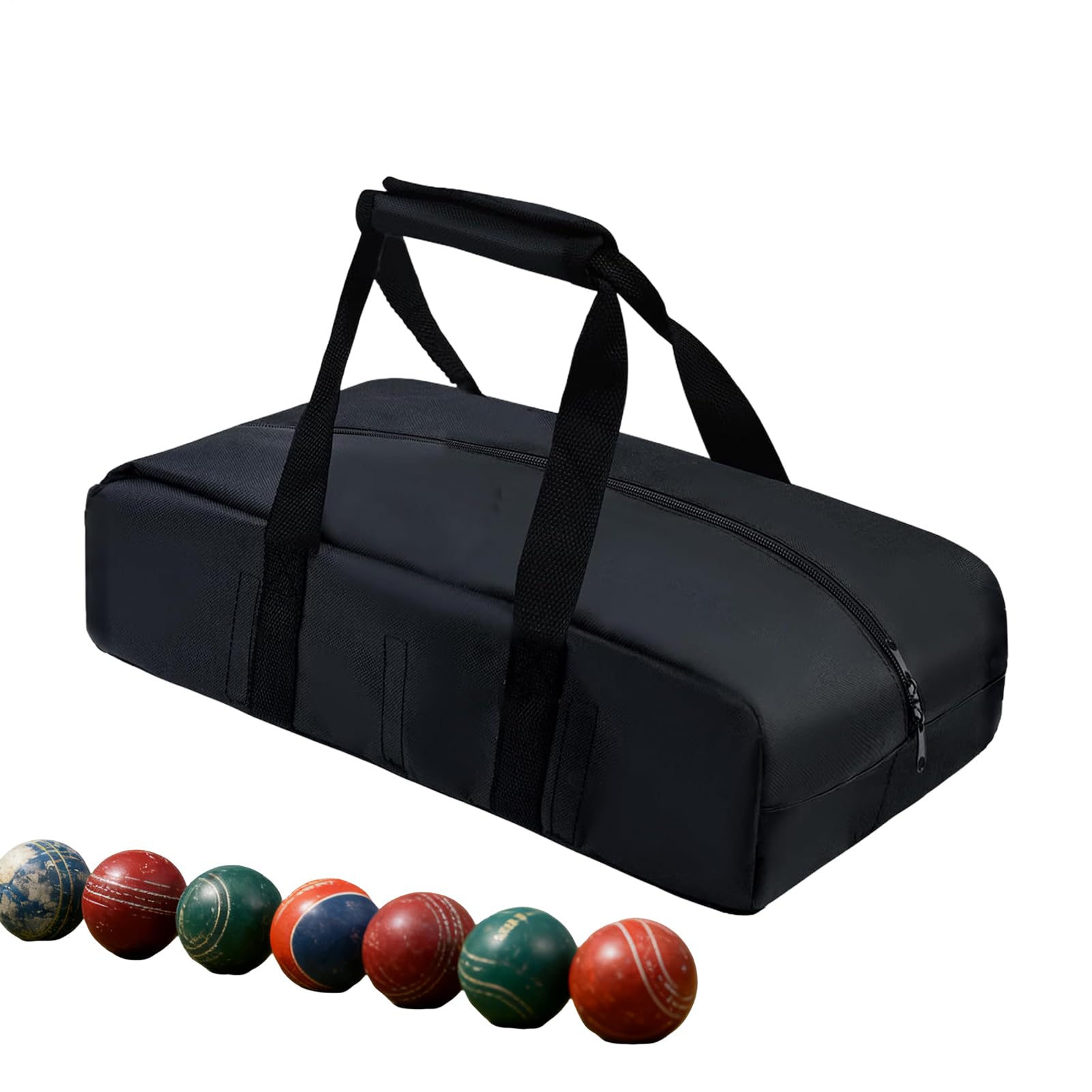 Tasche für Boccia-Kugeln – wasserdichte Tasche mit 8 Fächern, Organizer für Bälle, Tragetasche mit geteilten Trennwänden, langlebiger Behälter für Reisespiele, Strandrasen, Hof,