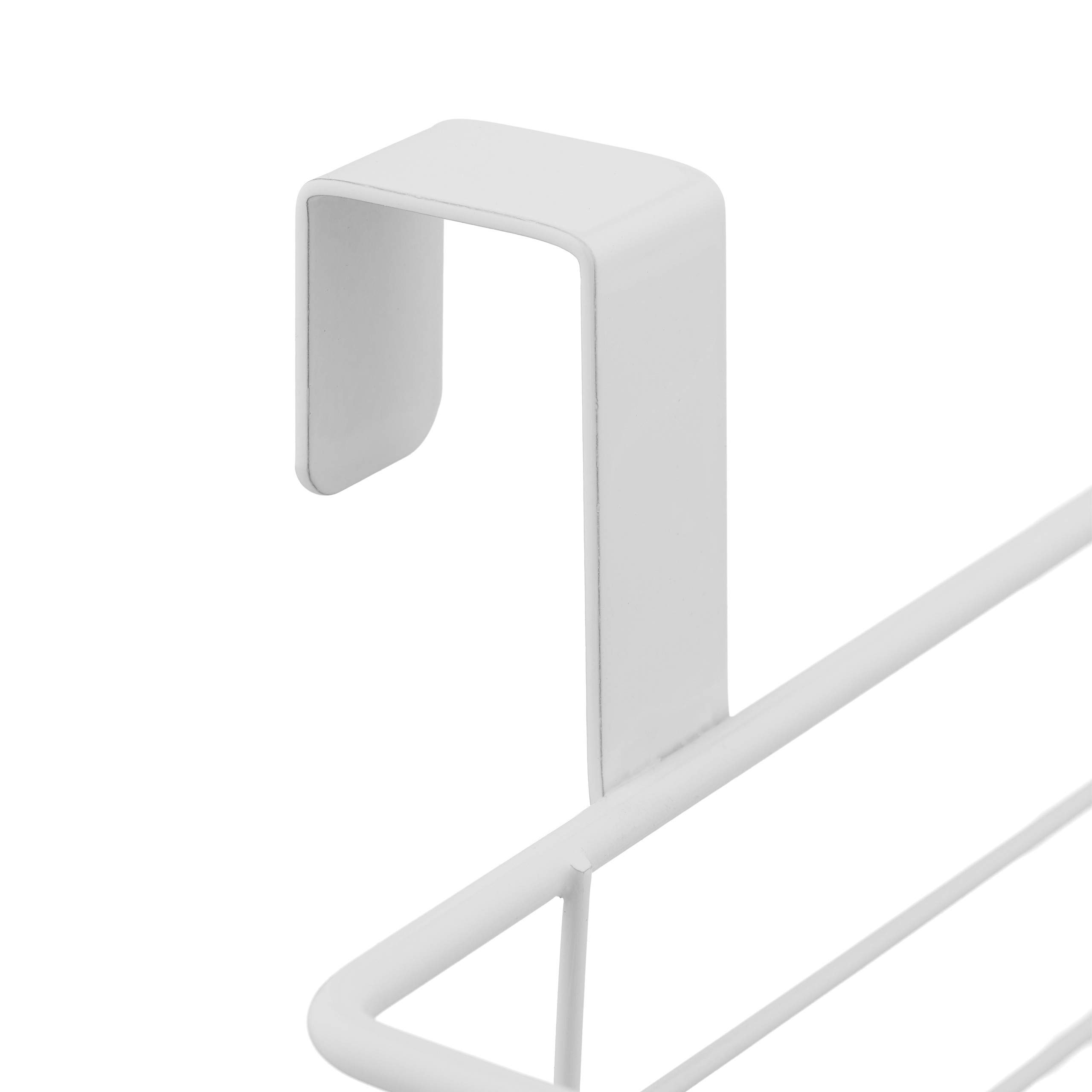 Relaxdays Portaspezie da Appendere, Mensola con Portasciugamani, Cucina & Bagno, Portascottex, HLP: 18x31x17cm, Bianco