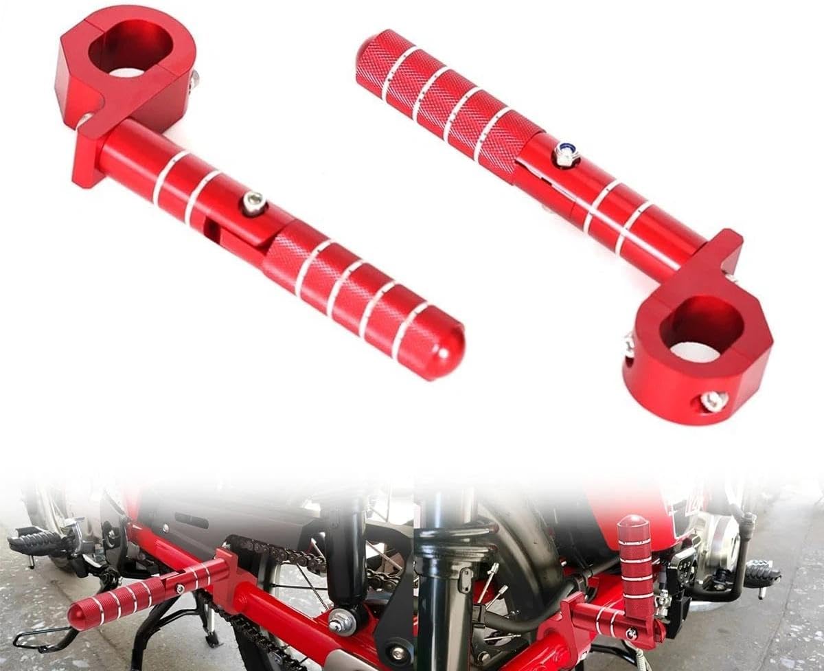 Trail125 Rear Passenger Footrest Foot Pegs Compatible with CT125 Trail 125 Hunter Cub JA55 JA65 2021 2022 2023 2024 Motorcycle Folding Foot Pegs Accessories Trail125 Foldable Footrests (Red)