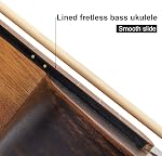 Aklot Electric Bass Ukulele 30 inch Ebony Fretless African Blackwood U Bass Professional Aquila EADG with Gig Bag Strap for Beginner and Advanced