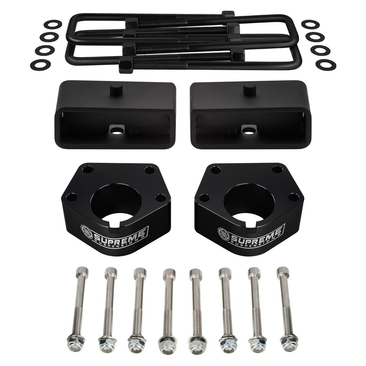 Supreme Suspensions - Full Lift Kit for 1986-1995 Toyota IFS Pickup [7" Axle] 3" Front Lift Ball Joint Spacers + 2" Rear Lift Blocks + Square Bend U-Bolts 4WD - Can Cooler Included with Purchase