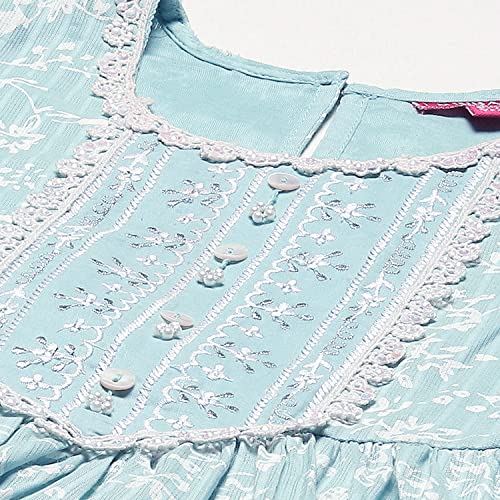 Image of BIBA Girls Cotton Gathered Kurta Garara Suit Set