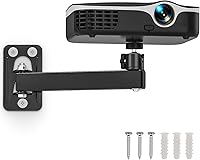 BAISHUN Foldable Projector Wall & Ceiling Mount - 1/4" Thread, 360° Rotation, Adjustable Tilt, 4.4lbs Capacity, Mini Stand for Home Office Theater