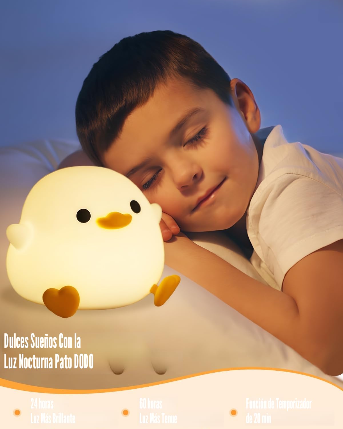 Luz Nocturna Infantil Quitamiedos Luz de Noche Recargable por USB luz Ajustables con Temporizador Regalo de cumpleaños y Navidad para los Niños Bebés