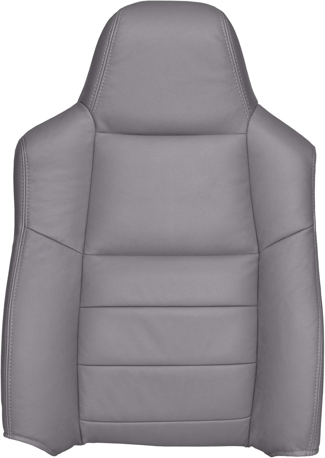 The Seat Shop Driver Top Replacement Leather Seat Cover - Medium Flint Gray (Compatible with 2002-2007 Ford F250 and F350 Lariat Crew Cab, and 2002-2005 Ford Excursion Limited and XLT)