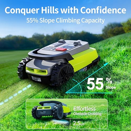 Image of Robot Lawn Mower, RTK+AI Vision Robot Mower for Accurate Navigation & Obstacle Avoidance, No Perimeter Wire, Smart APP Control, Automatic Grass Cutting for Large Lawns, 55% Slopes, 52dB Quiet