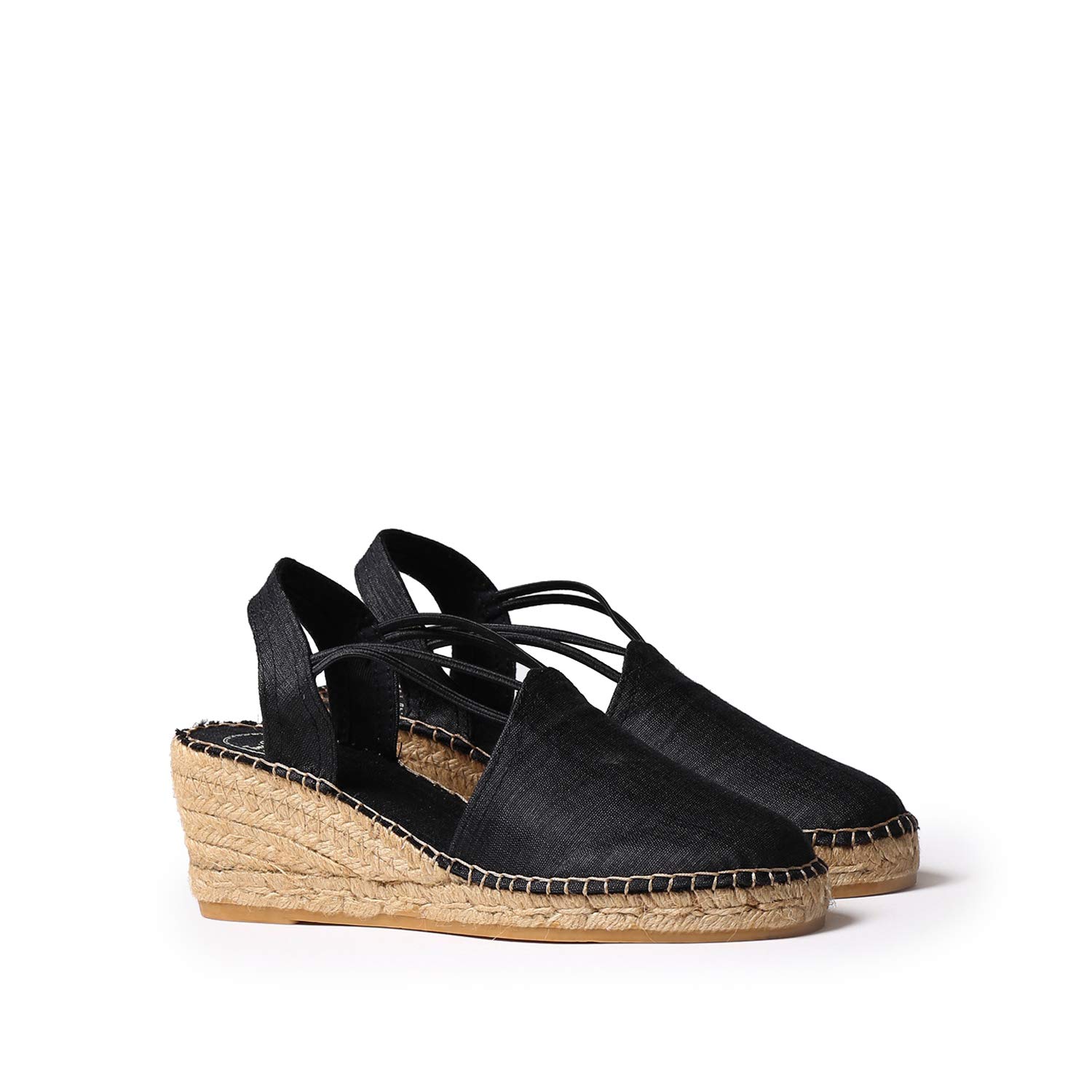 Toni Pons Turia - Espadrillas vegane con Zeppa da Donna realizzate in Tessuto di Seta e Cotone.