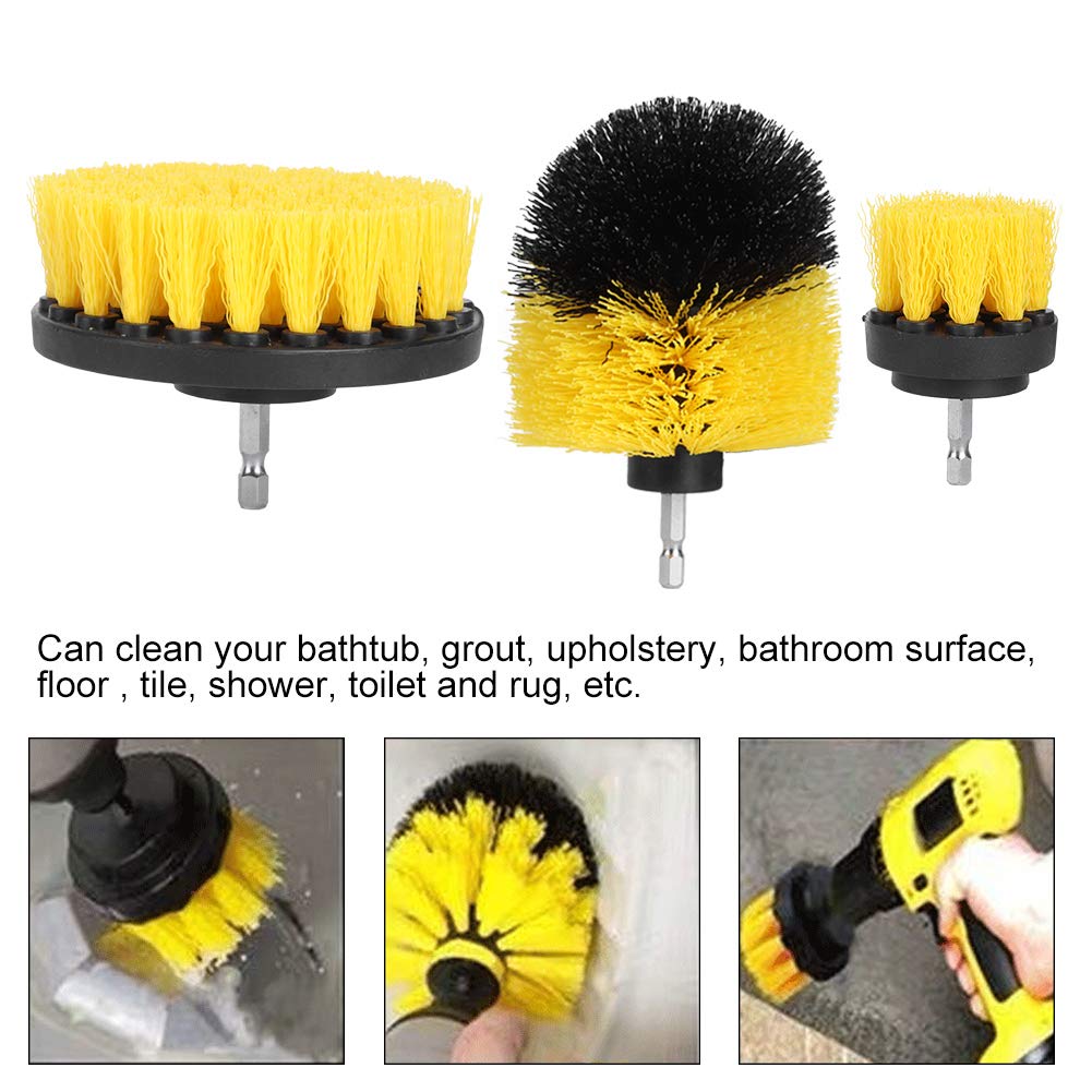 Set di 18 spazzole per trapano elettrico, multifunzione in nylon, accessori per la pulizia della casa, per vasca da bagno, malta, tappezzeria, superficie del bagno