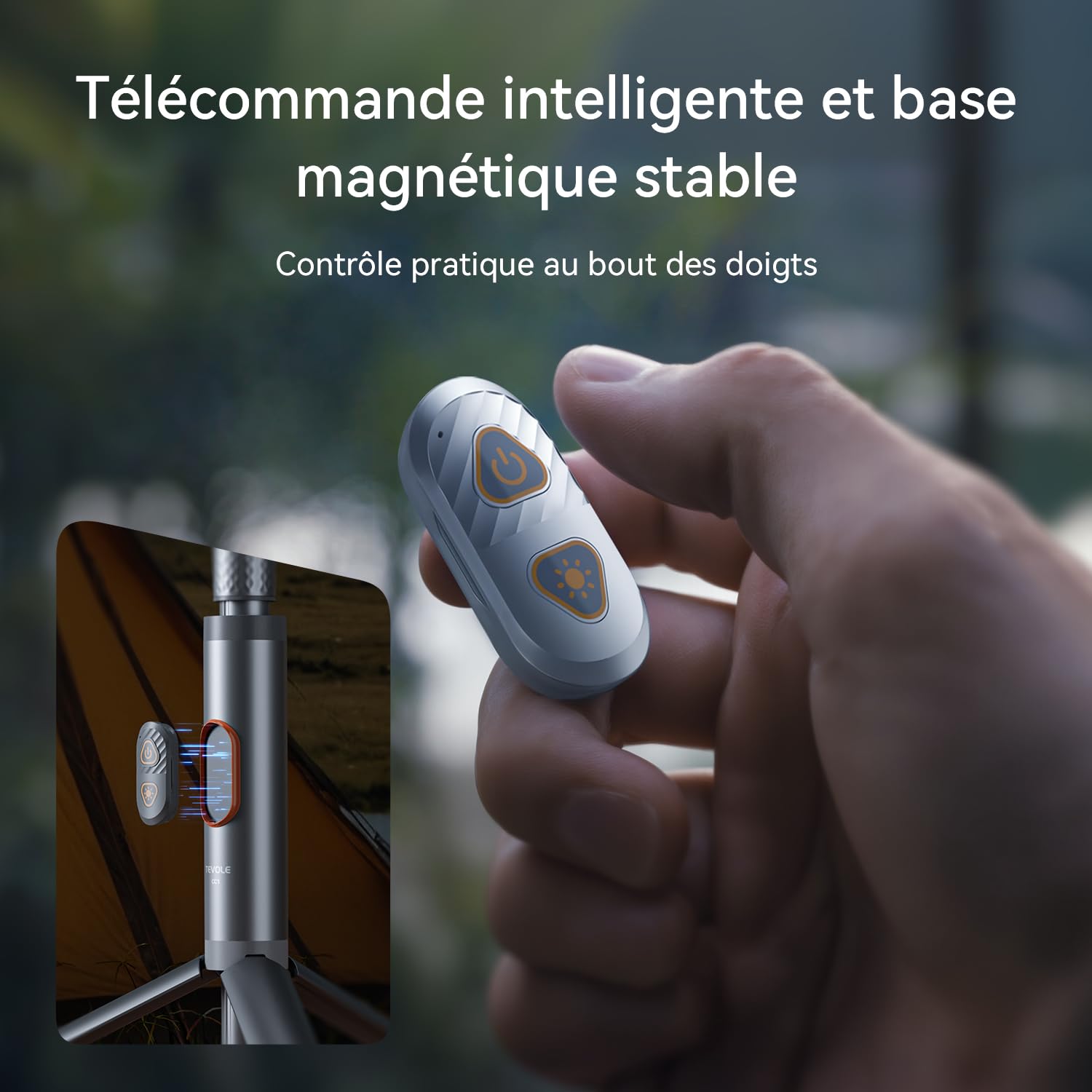Lampe Camping Rechargeable 800 Lumens - Hauteur Réglable Télescopique, Télécommande, Base Magnétique, Étanche IP65, Batterie USB, Lampe LED Extérieure pour Randonnée, Urgences, Aventure