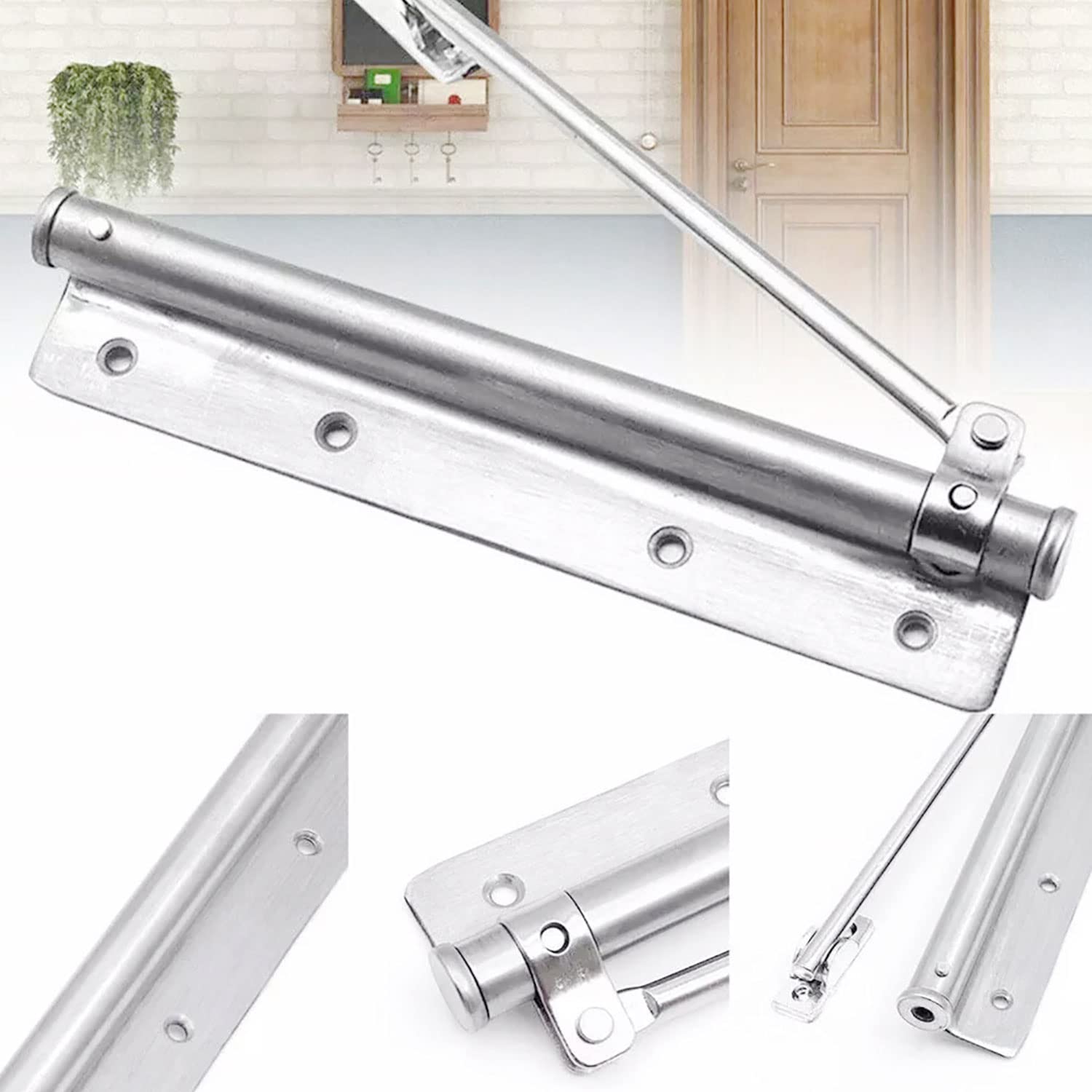 Türschließer Stangentürschließer Rostfreier Stahl Einstellbare Kraft Aufputz montiert Automatisches Schließen Türschliesser Kernsäulendurchmesser 7MM,Stark und Robust,Leichte Türschliesser.