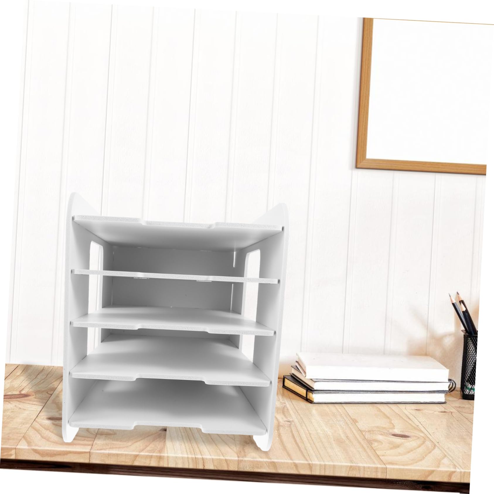 Portaoggetti Scrivania Multi Organizer Impilabile Per Documenti e Resistente Per