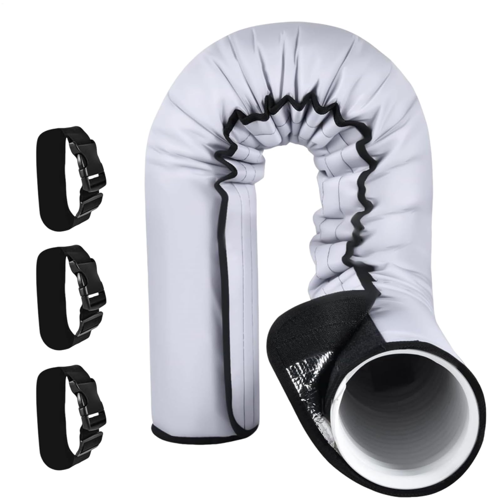 Cubierta De Manguera De Aire Acondicionado, Funda De Aislamiento Portátil Para Manguera De Aire Acondicionado, Con 3 Hebillas Ajustables, Reutilizable Y Lavable, Fácil De Instalar, 152x56 Cm