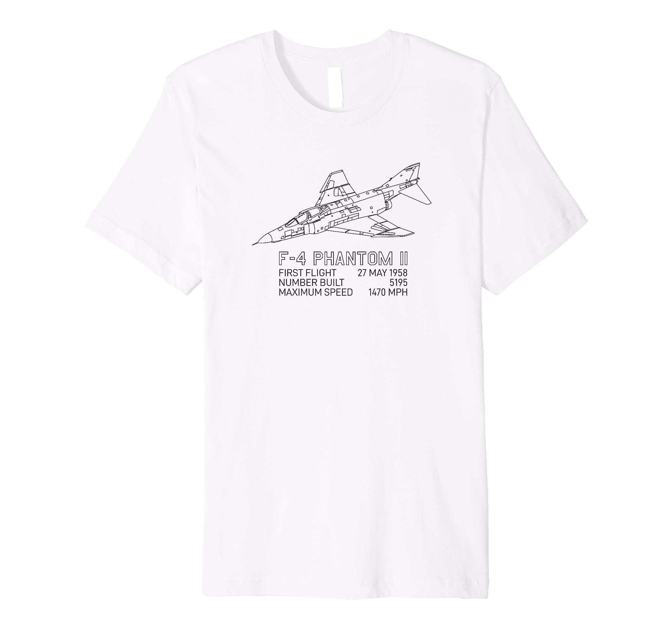 F-4 Phantom II American Jet Plane Infographic Premium T-Shirt