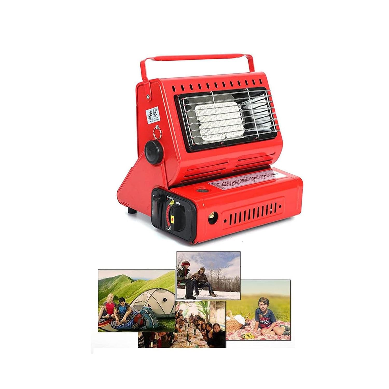 Stufa a Gas da Esterno, Mini Stufa a Gas Portatile da 1,3 kW, Temperatura Regolabile, per Viaggi, Campeggio, roulotte, Pesca, casa