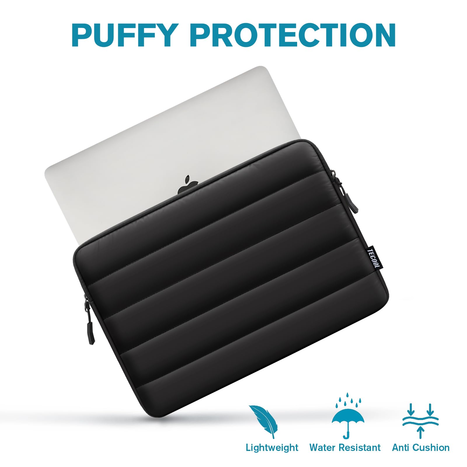 TECOOL Custodia Portatile 15,6 Pollici Impermeabile Antiurto – Borsa Per Notebook Con Tasca Accessori, Colore Foglia - 6