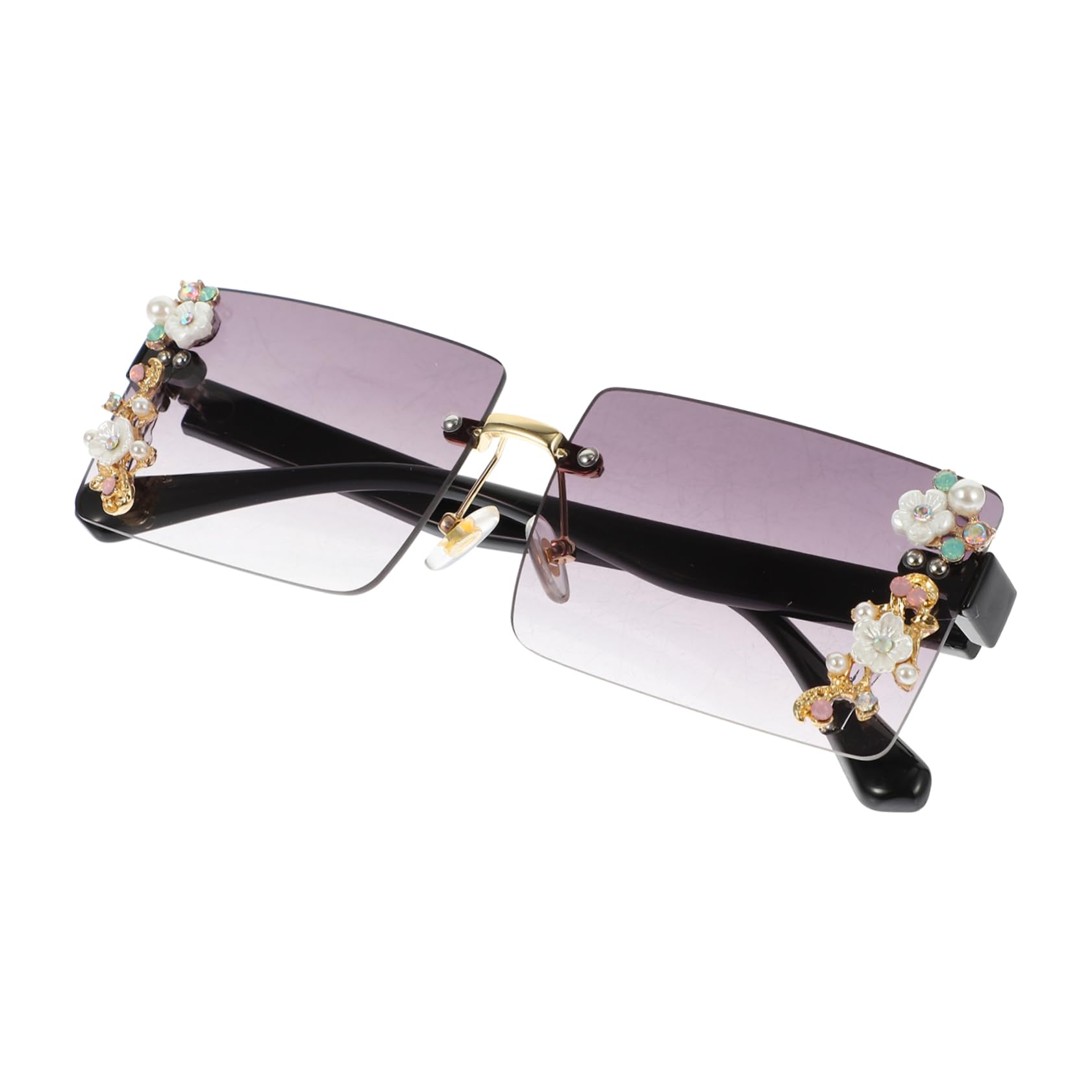 VALICLUD Sonnenbrille Kind Strass 4 Stück Sonnenbrille Modebrillen Spiegelgläser Strass Brille Damen Brille Neuheitsbrille Vintage- Trendiges Make-up-brille Maskerade Modische Brillen Black Stk