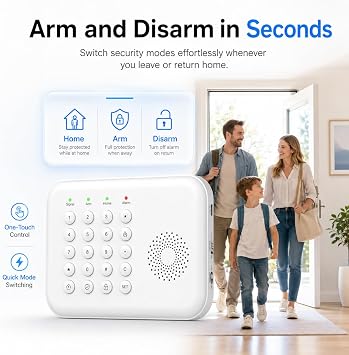 Wireless Home Security System WiFi/4G Home Alarm System with Phone APP Alert | Voice Control | No Subscription Fees | 24/7 Monitoring | Alexa Compatible