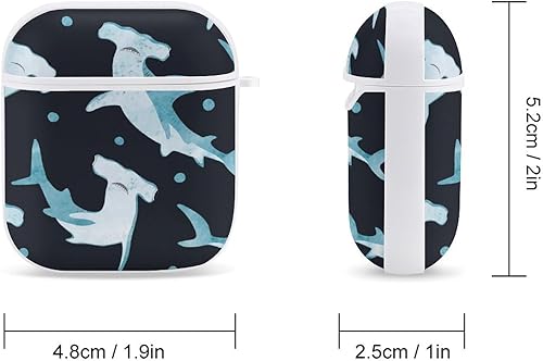 Miniatura 2 de Hammerhead Sharks in Night - Funda rígida compatible con AirPods 1 y 2, caja protectora de almacenamiento, divertida impresión