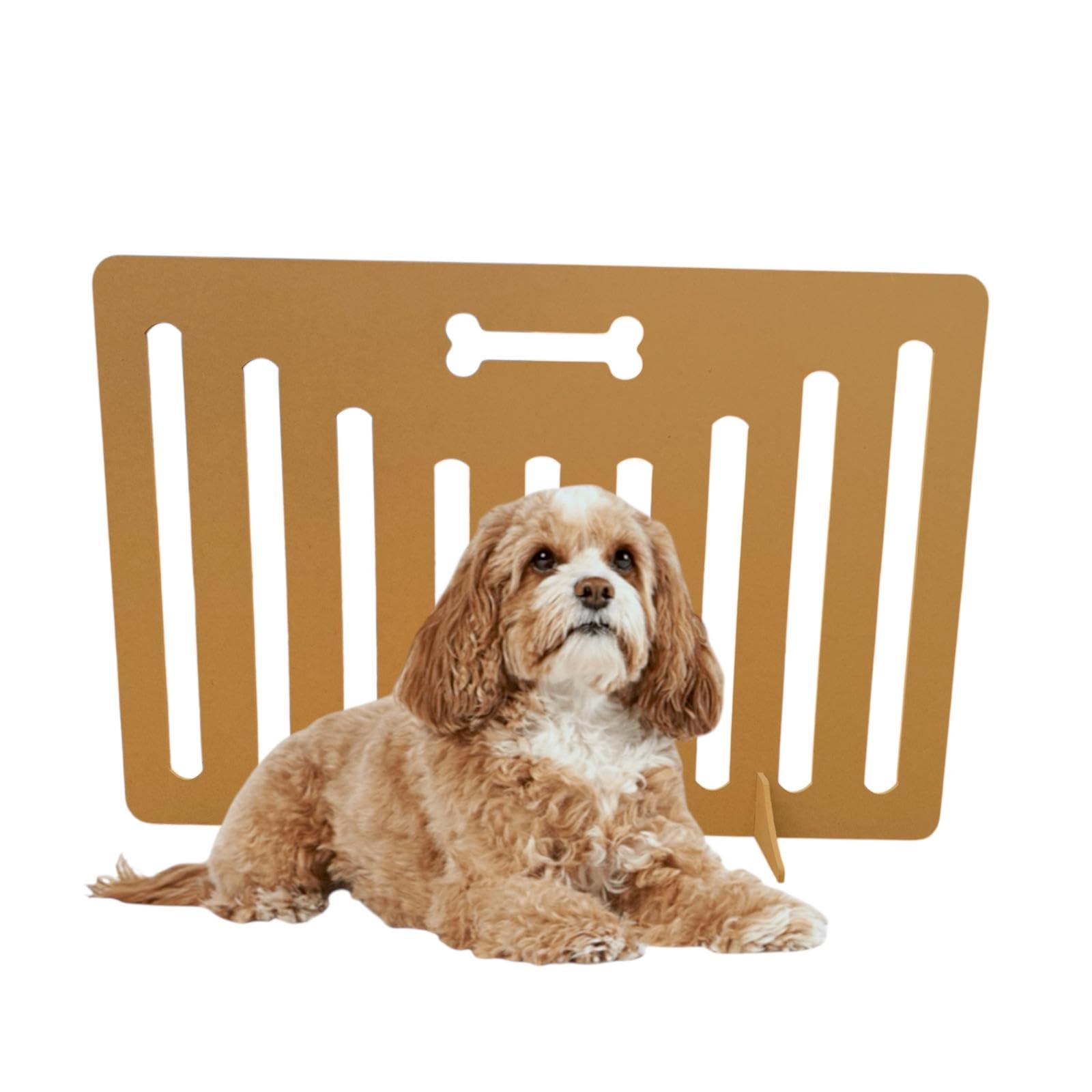 See-Through Dog Bone Wooden Stopper Barrier – No-Drill Safety Gate for Doorways & Stairs – Lightweight, Portable, Easy Access, Smooth Hold Pet (SIZE HIGHT X WIDTH) (40cm x 60cm)
