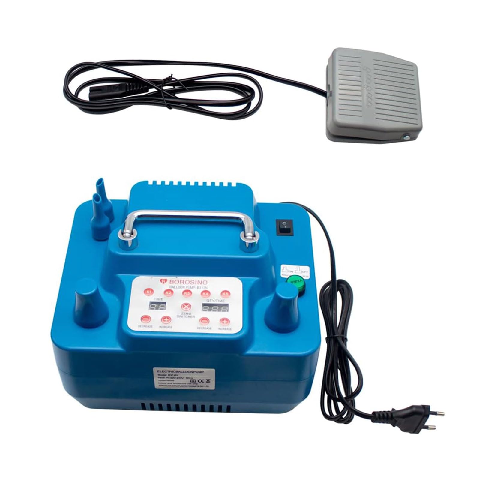 Electric Balloon Pump Dual Nozzle Air Inflator Pump - Timing Quantitative with Memory Function & Foot Switch